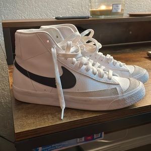 White Nike Blazers